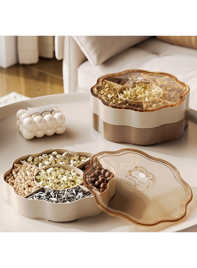 Bukela منظم الوجبات الخفيفة صندوق حلوى أنيق حاوية تخزين الفواكه المجففة مع 5 أقسام لوازم تنظيم المنزل - Image 3